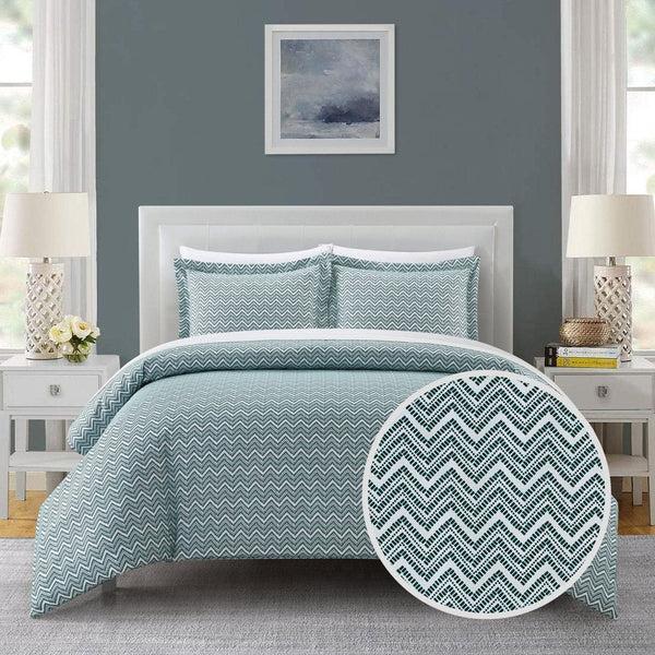 chic home Blaine 3 Piece Chevron Duvet Cover Set