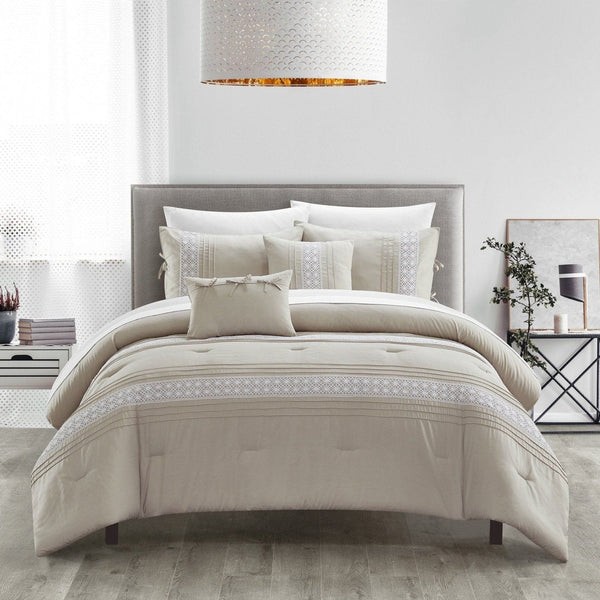 chic home Brice 9 Piece Pleated Comforter Set