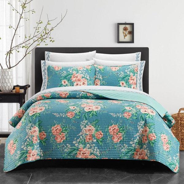 chic home Carlotta 9 Piece Floral Quilt Set