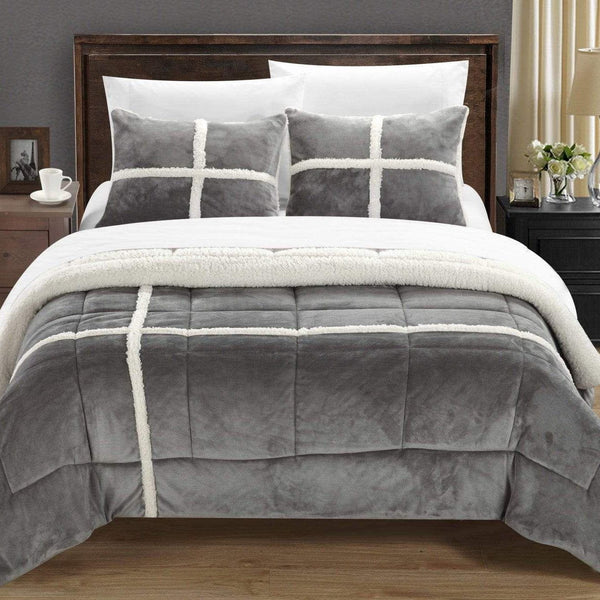 Chic Home Chloe 3 Piece Sherpa Comforter Set