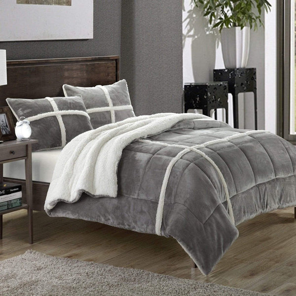 Chic Home Chloe 3 Piece Sherpa Comforter Set