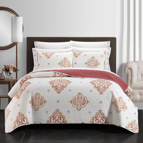 chic home Citroen 9 Piece Scroll Quilt Set
