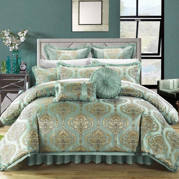 chic home Como 9 Piece Jacquard Comforter Set