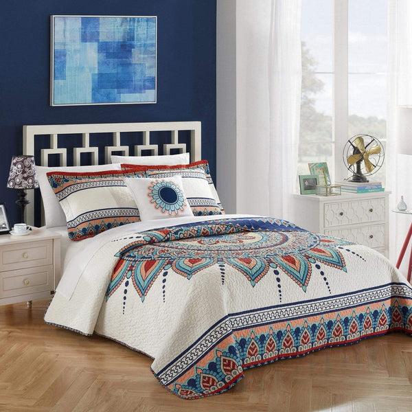 chic home Cypress 4 Piece Cotton Quilt Set