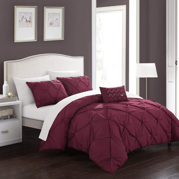 Chic Home Daya 4 Piece Pinch Pleat Duvet Cover Set