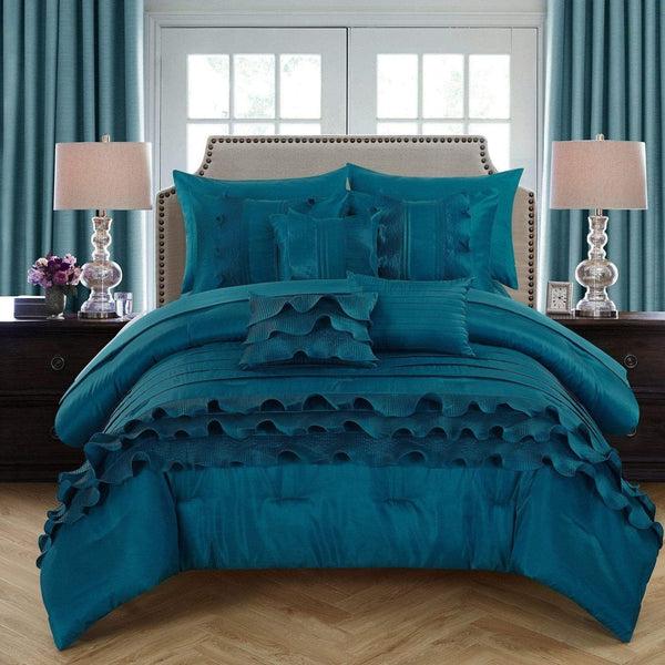 chic home Denver 10 Piece Ruffled Comforter Set