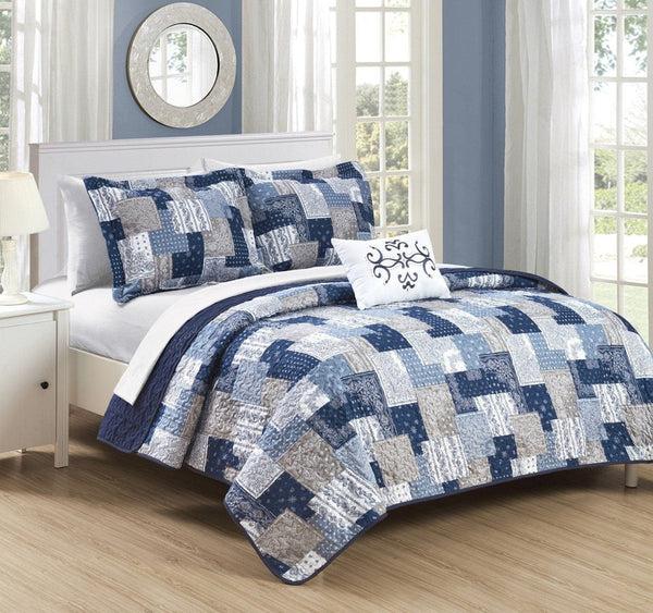 Chic Home Eliana 4 Piece Patchwork Boho Quilt Set