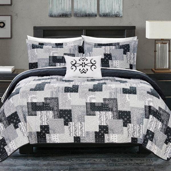 chic home Eliana 8 Piece Patchwork Boho Quilt Set
