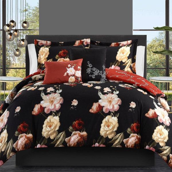 chic home Enid 5 Piece Floral Comforter Set