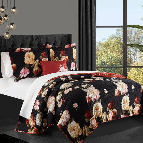 Chic Home Euphemia 4 Piece Floral Quilt Set