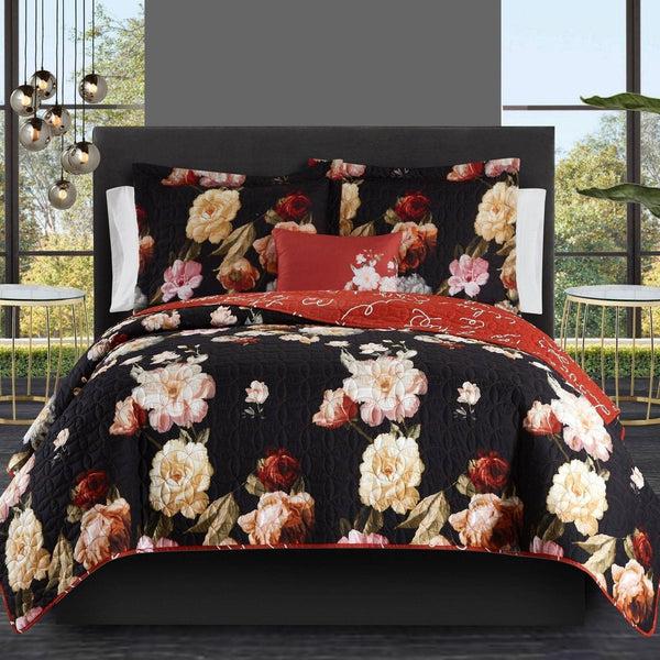 chic home Euphemia 4 Piece Floral Quilt Set