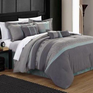 Chic Home Euphoria 8 Piece Striped Comforter Set