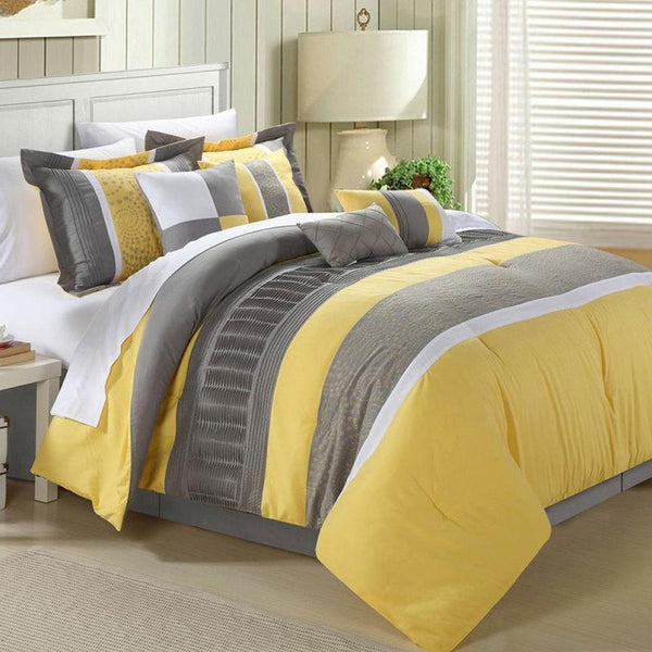chic home Euphoria 8 Piece Striped Comforter Set