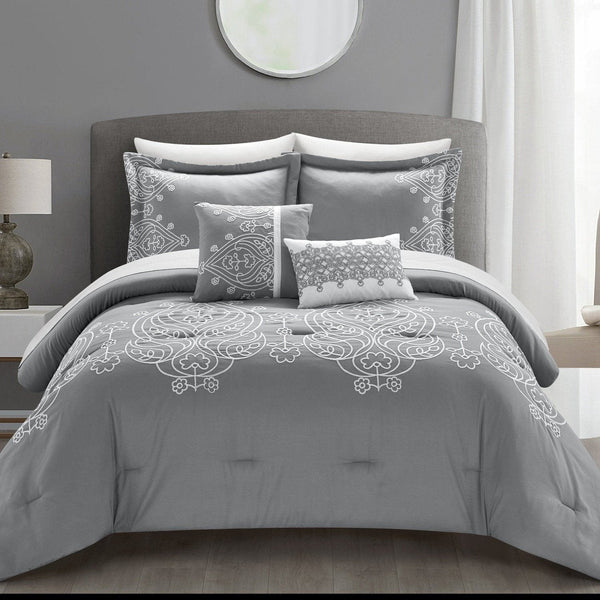 chic home Gigi 9 Piece Embroidered Comforter Set