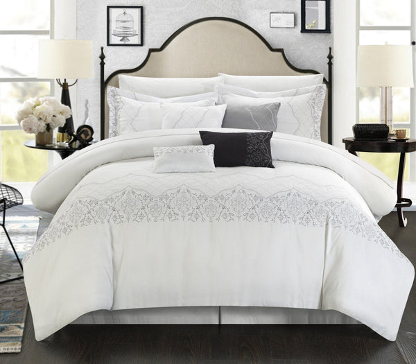 chic home Grace 12 Piece Embroidered Comforter Set