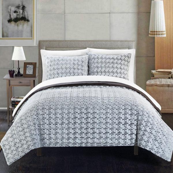Chic Home Greece 3 Piece Faux Fur Comforter Set