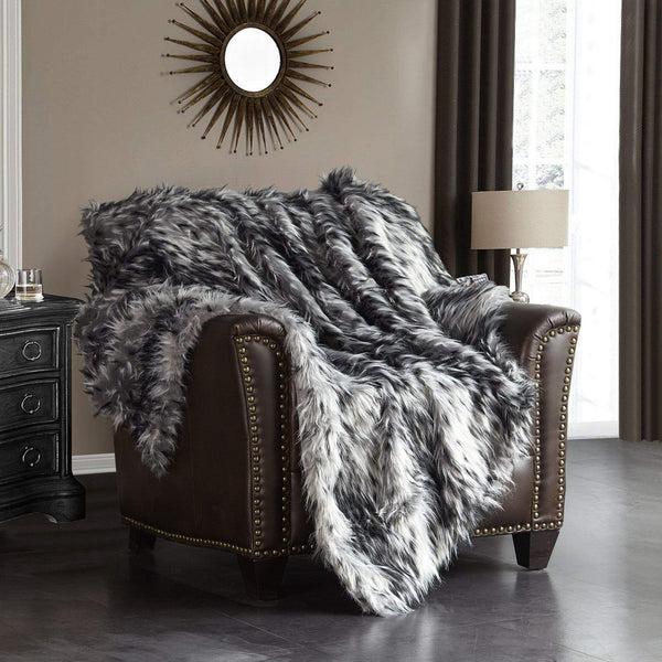 Chic Home Hadar Two Tone Faux Fur Throw Blanket