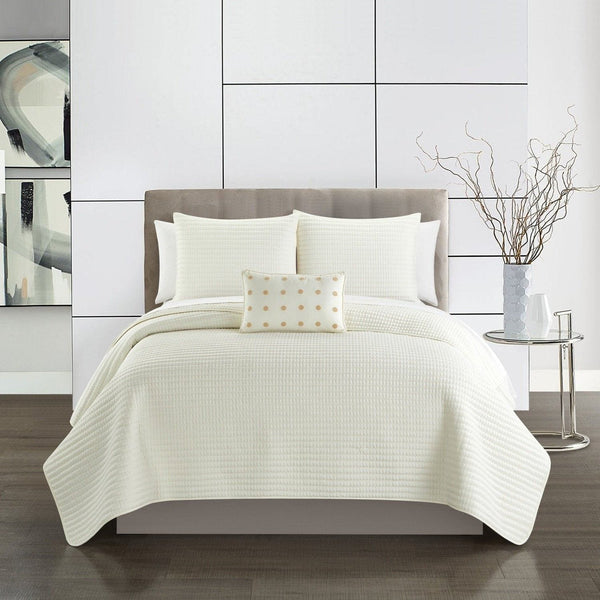 chic home Hayden 4 Piece Box Stitched Quilt Set