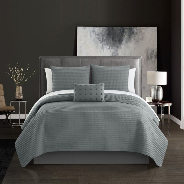 chic home Hayden 8 Piece Box Stitched Quilt Set