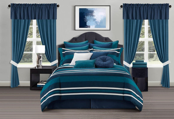 Chic Home Heniemo 30 Piece Striped Comforter Set