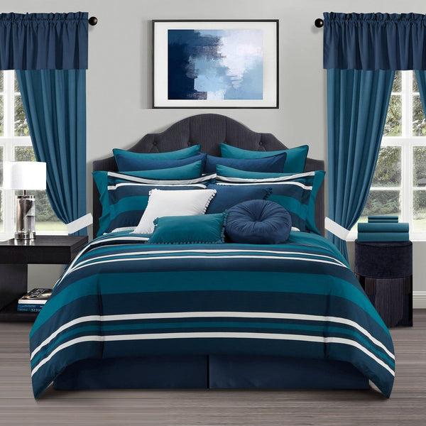 chic home Heniemo 30 Piece Striped Comforter Set