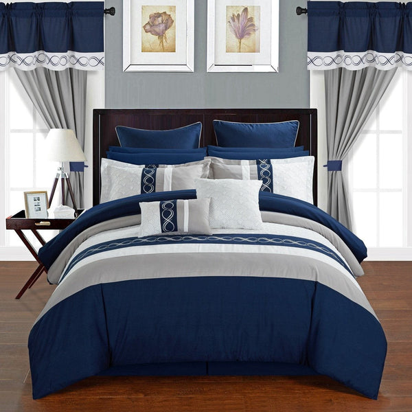 chic home Idit 24 Piece Color Block Comforter Set