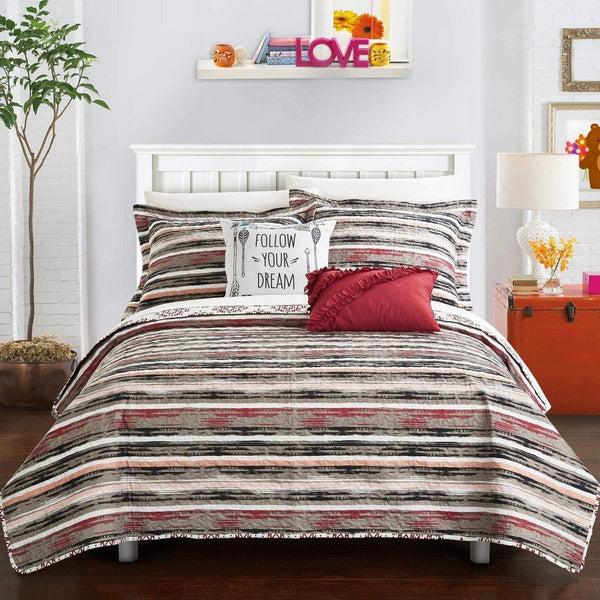 chic home Jaden 5 Piece Reversible Quilt Set