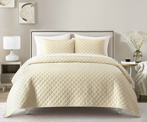 chic home Kehlani 3 Piece Dutch Velvet Quilt Set