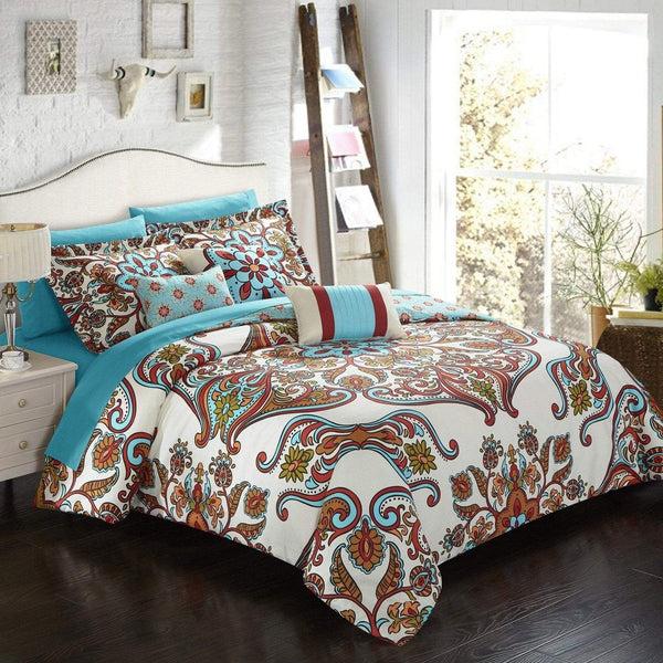 chic home La Harpe 10 Piece Boho Comforter Set