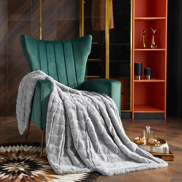 Chic Home Liana Jacquard Faux Fur Throw Blanket