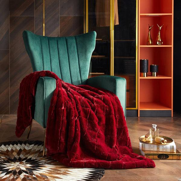 chic home Liana Jacquard Faux Fur Throw Blanket