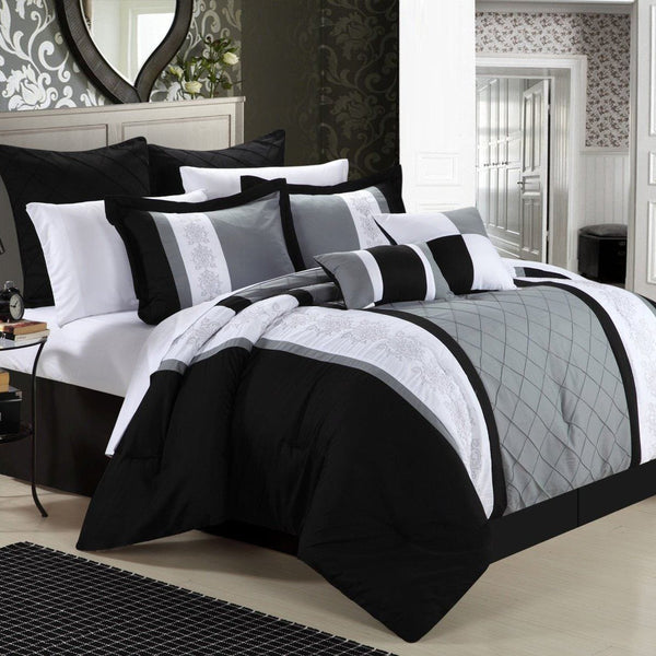 Chic Home Livingston 8 Piece Floral Comforter Set
