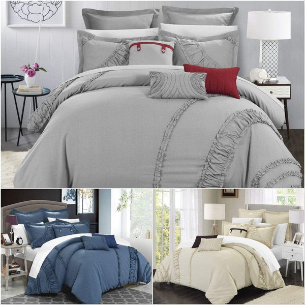 chic home Lunar 12 Piece Faux Linen Comforter Set
