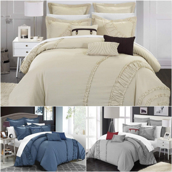 chic home Lunar 8 Piece Fuax Line Comforter Set