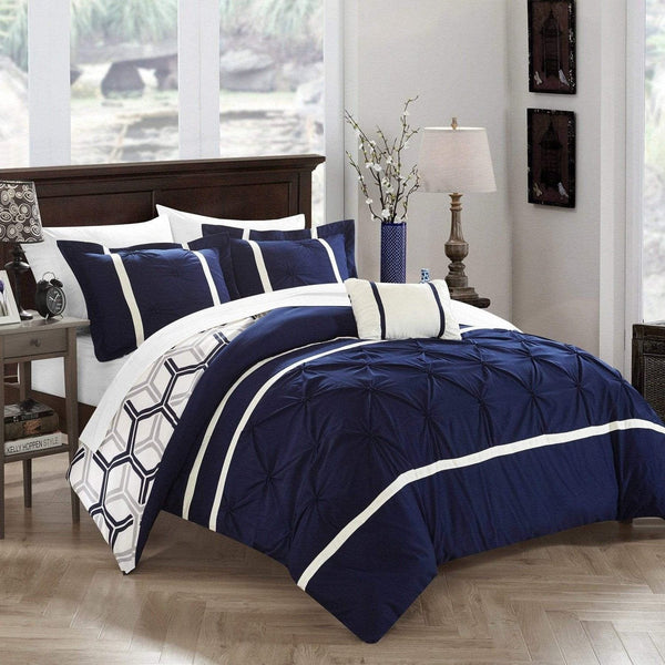 chic home Marcia 4 Piece Reversible Comforter Set