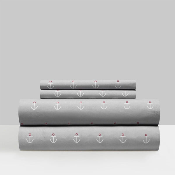 Chic Home Marina 4 Piece Anchor Pattern Sheet Set