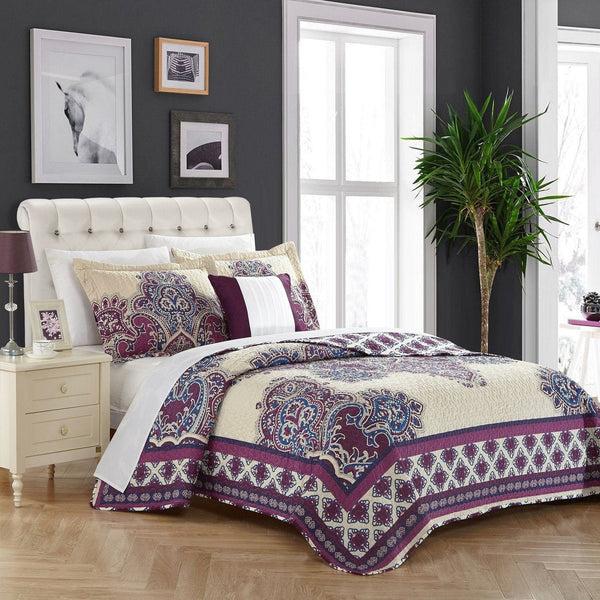 chic home Marion 4 Piece Cotton Quilt Set