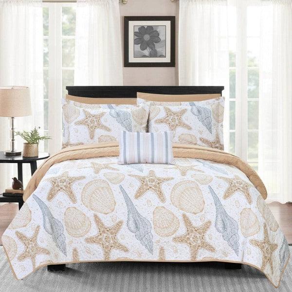 chic home Maritime 4 Piece Reversible Quilt Set