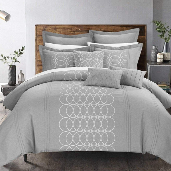 Chic Home Moderna 8 Piece Faux Linen Comforter Set