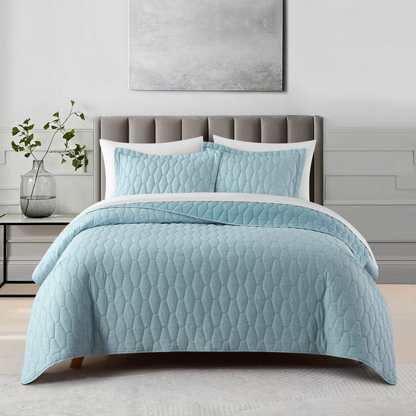 chic home Nyla 7 Piece Geometric Quilt Set