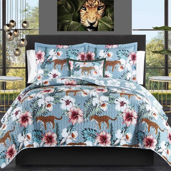 chic home Orithia 4 Piece Floral Quilt Set