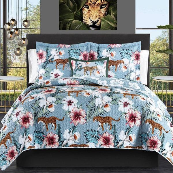 chic home Orithia 8 Piece Floral Quilt Set