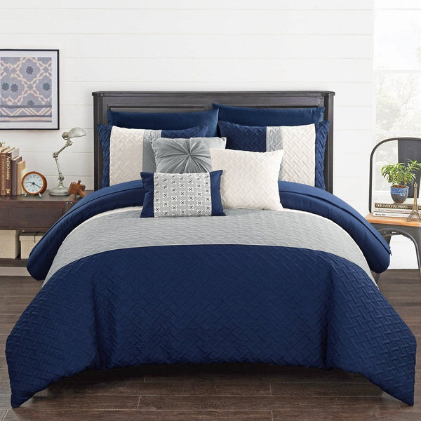 chic home Osnat 10 Piece Color Block Comforter Set