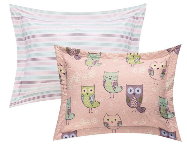 Chic Home Owl Farm 4 Piece Cute Owl Quilt Set