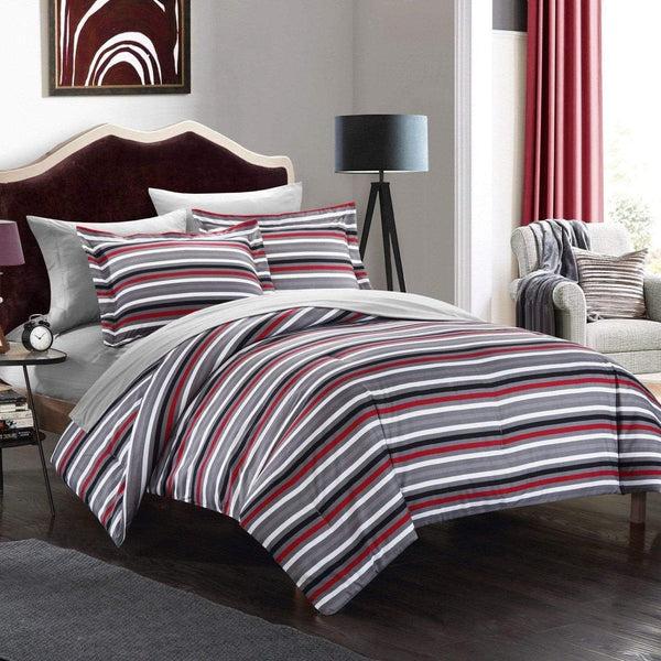 Chic Home Peyton 7 Piece Striped Comforter Set