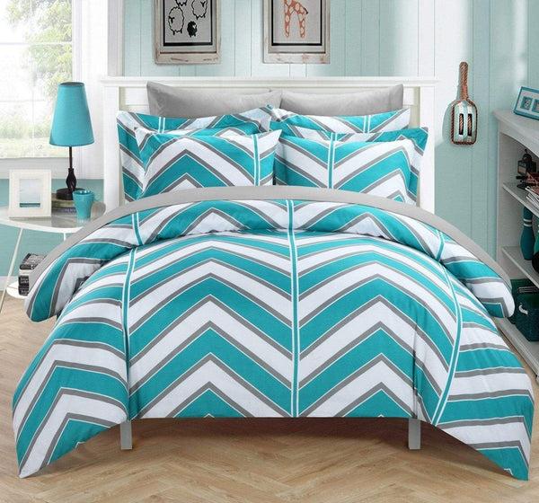 chic home Piper 3 Piece Striped Duvet Cover Set