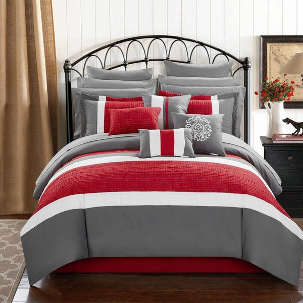 chic home Pisa 16 Piece Color Block Comforter Set