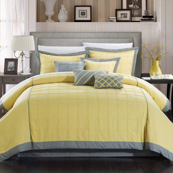 chic home Rhodes 8 Piece Pintuck Comforter Set