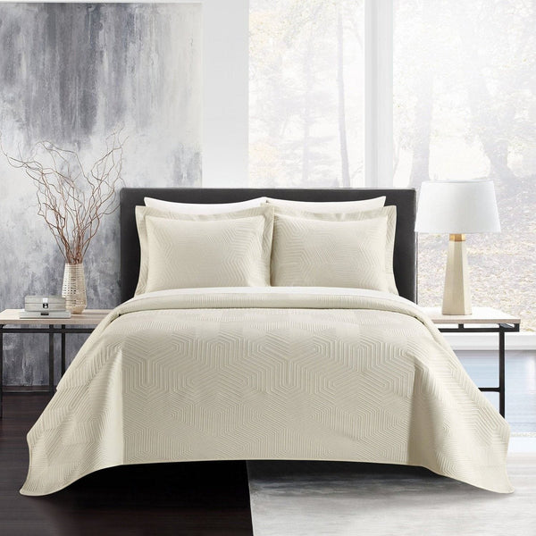 chic home Ridge 3 Piece Geometric Quilt Set