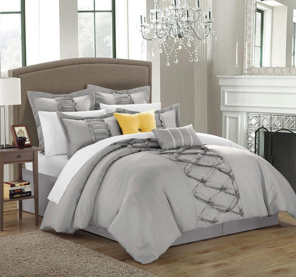 chic home Ruth 8 Piece Ruffled Comforter Set